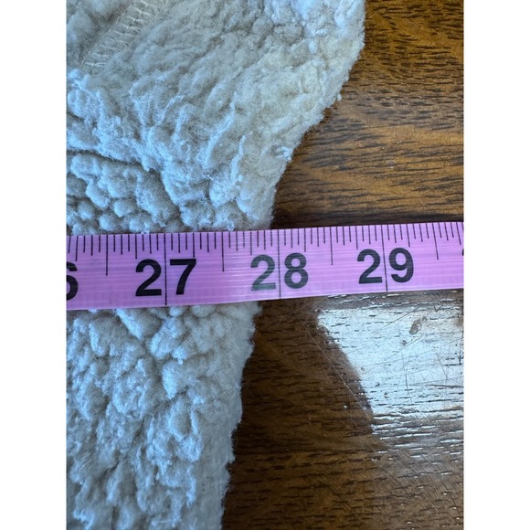 Eddie Bauer Jacket Womens 2XL Tan Sherpa Pile Fleece Hooded Zip Pockets Cozy - Picture 4 of 6